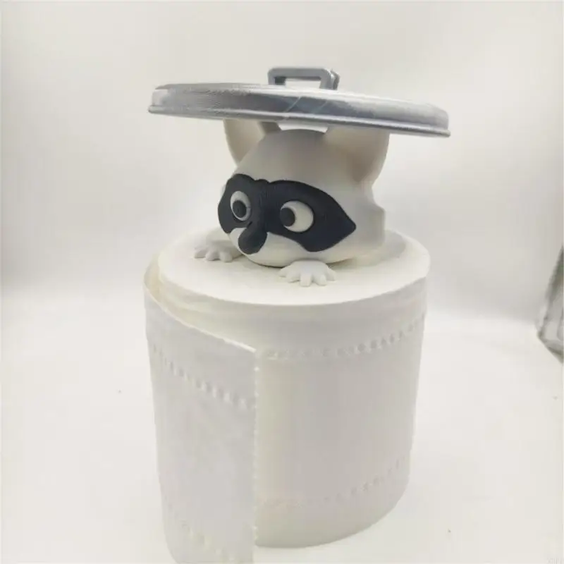 Creative Raccoons Decorative Toilet Paper Holder Wall Shelf For Bathroom Kitchen Cafe Easy Tool Release Setups X3UC