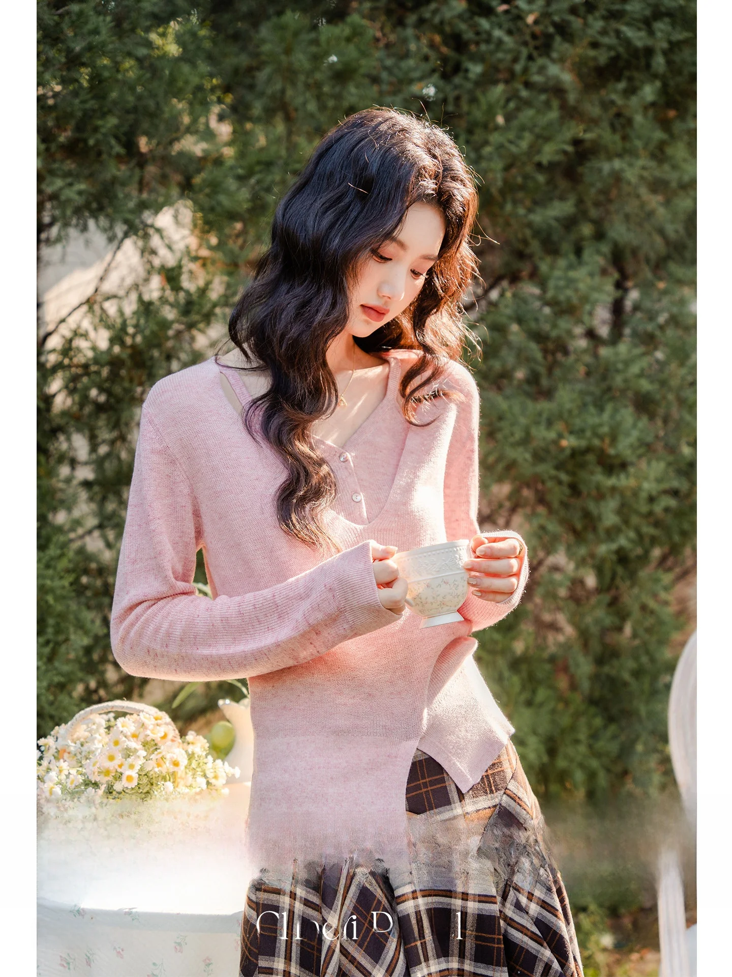 

Pink Knitted Sweater Women's Early Spring Inner Wear Korean Sle Polyester Fiber Long Sve Regular Length Overhead Top