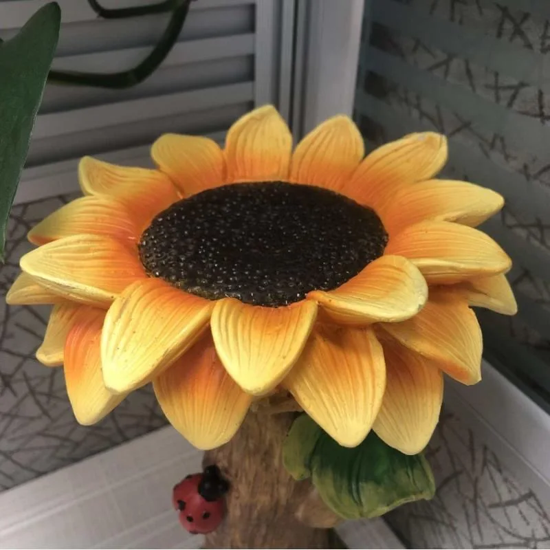 Resin Ornaments Outdoor Decoration Sunflowers Birds Water Dispensers Courtyard Crafts Simulation Sunflower Ornaments