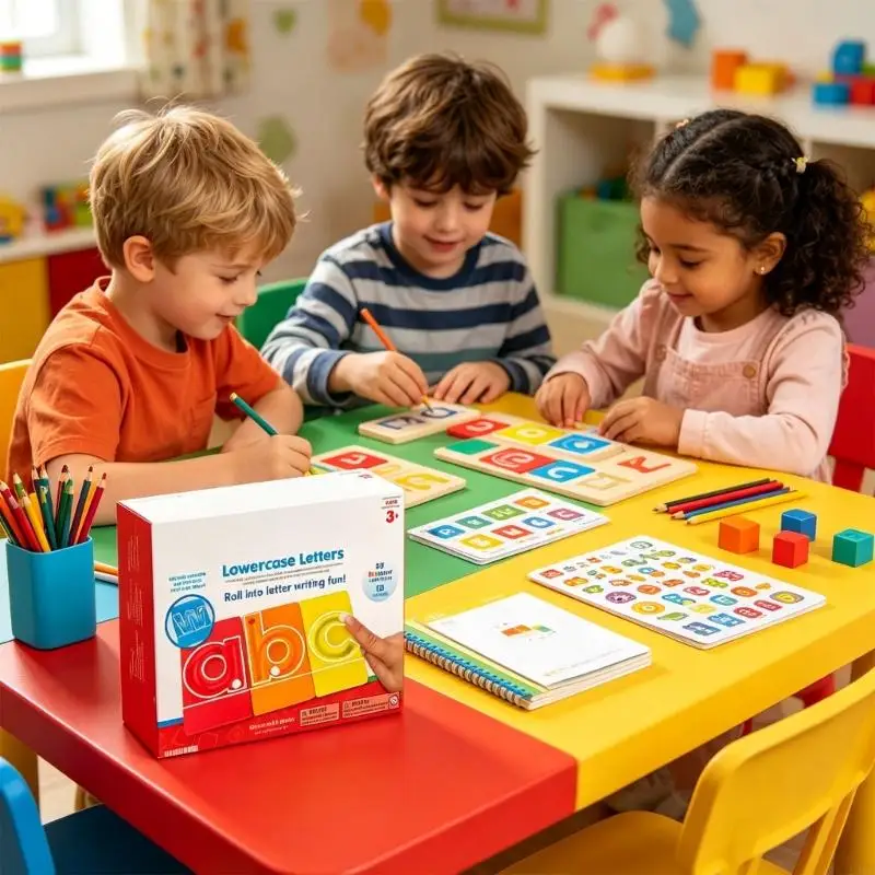 Alphabets Tracing Board Game Set with 26 Letter Trays and 10 Marble for Kids Ages 3+, Preschool Classroom Learning 24BD
