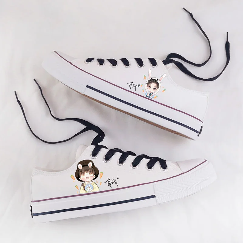 BoyunYixiao Low-top Canvas Shoes Xiao Zhan Canvas Shoes Wang Yibo Canvas Shoes Q Version Xiaozhan Shoes Yibo Shoes