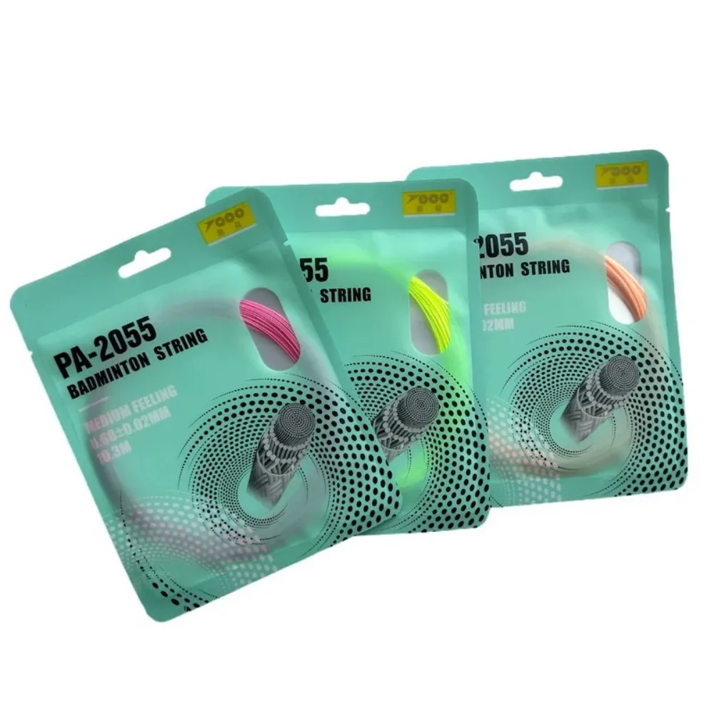 Corda de badminton de fibra sintética, alta flexibilidade, alta elasticidade, colorida, linha de raquete, 0,68 mm, profissional