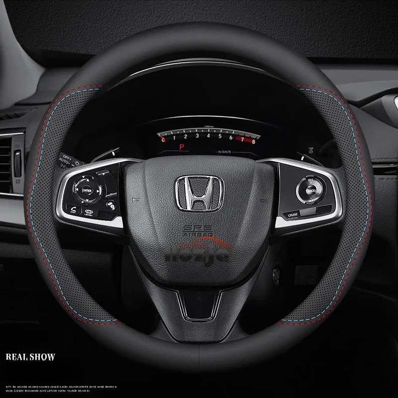 

Car Steering Wheel Cover for Honda Odyssey CR-V Ridgeline City WR-V Freed Shuttle HR-V Vezel Accord N-ONE Pilot 38cm Accessories