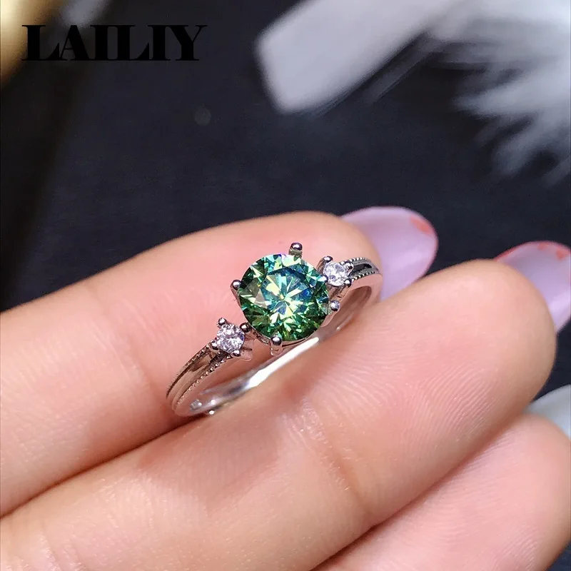 925 Sterling Silver Emerald Sparkling Eight Hearts and Eight Arrows 1 Carat Diamond Adjustable Ring for Women Jewelry