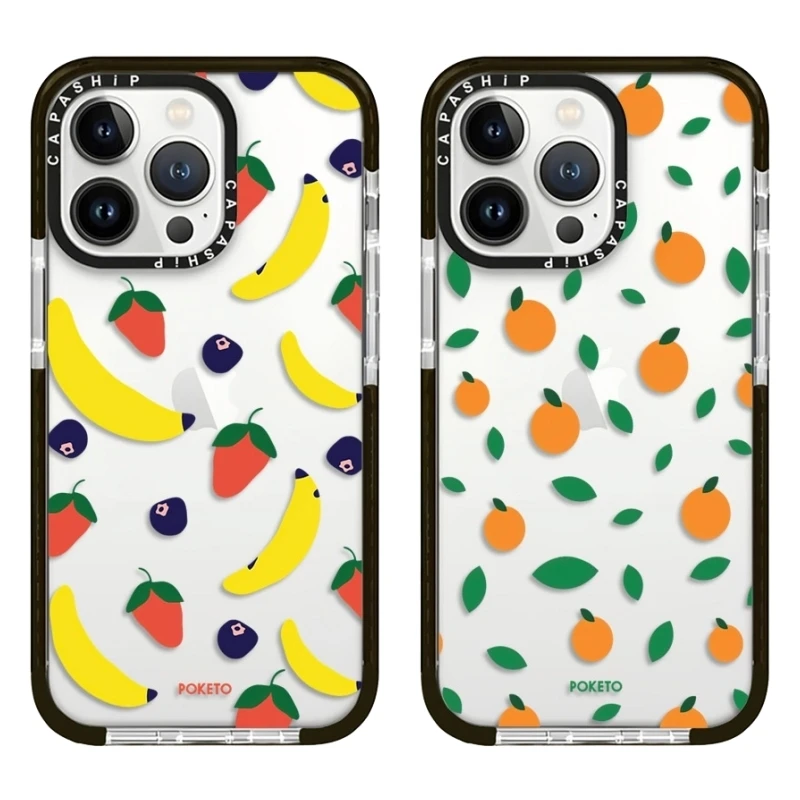 Banana Strawberries Orange Blueberries Case For iPhone 15 14 13 12 11 Pro X XS XR Max 7 8 Plus SE Soft TPU Shockproof Back Cover