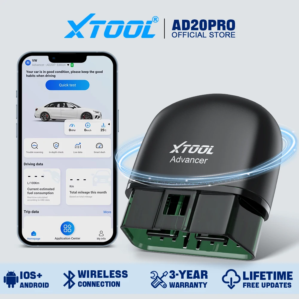 XTOOL Advancer AD20Pro OBD2 escáner Bluetooth sistema completo herramienta de diagnóstico de coche escáner obd2 reinicio de aceite y lector de código de prueba de batería