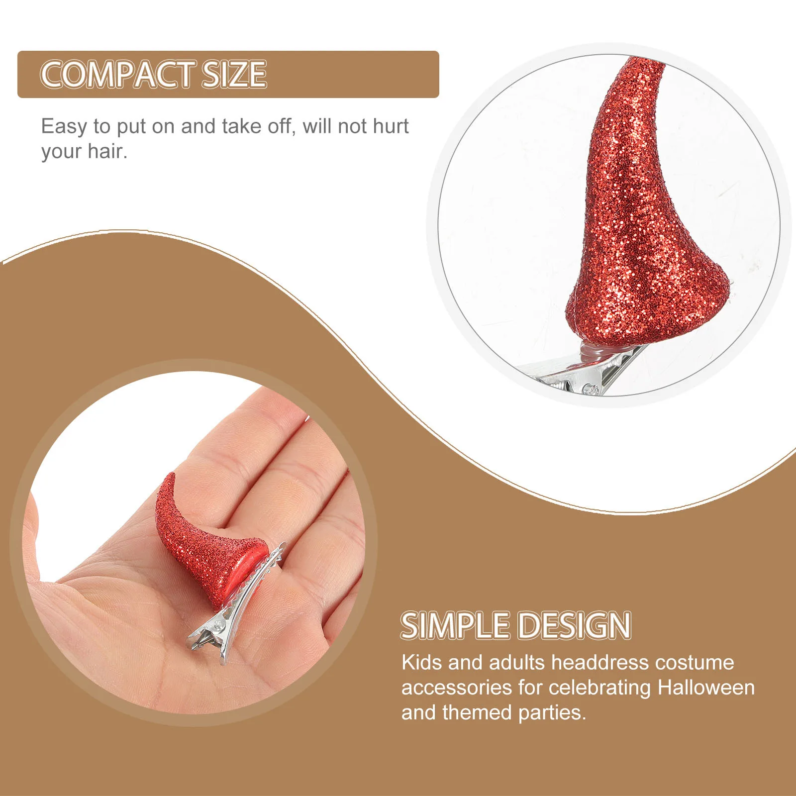 

4Pcs Halloween Hairpin Devil Horn Glitter Hair Clips Costume Accessories Kids Adults Party Cosplay Hair Clip Kids Hairpin