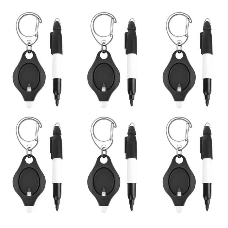 12PCS Mini LED Keychain Light and Mini Marker, 12 Portable Bright Battery Powered Torch with Carabiner Clip