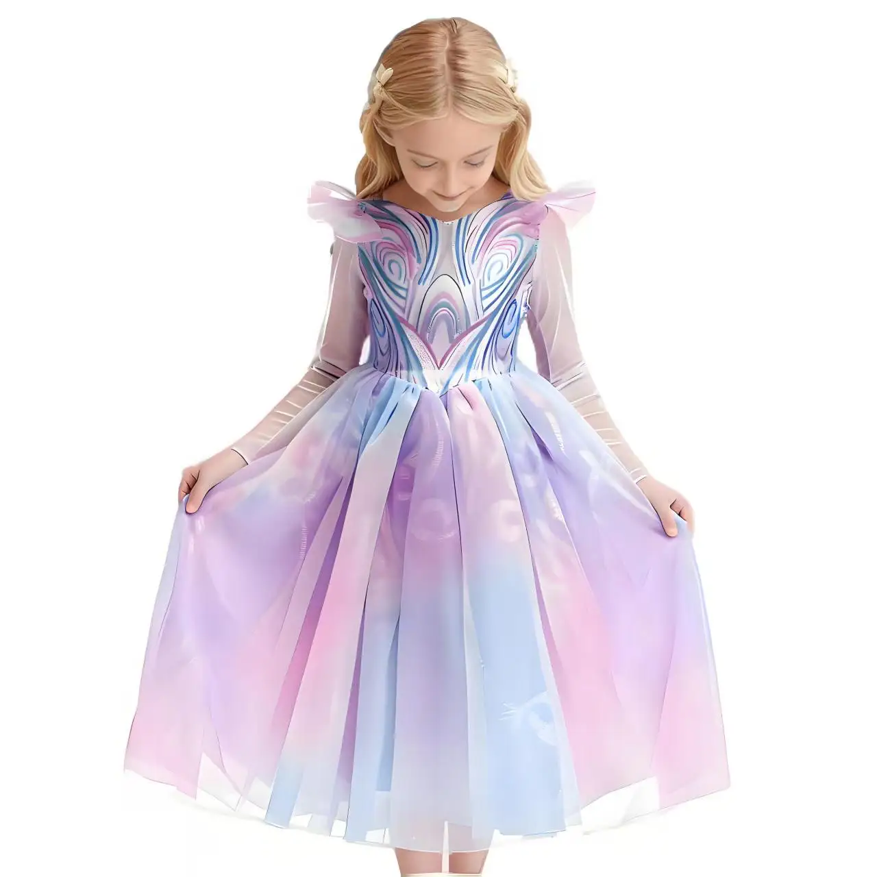 2026 Disney Wicked For Good‌ Girls Cosplay Purple Witch Glinda Princess Cute Dress + Accessories Birthday Party Performance Set image 5