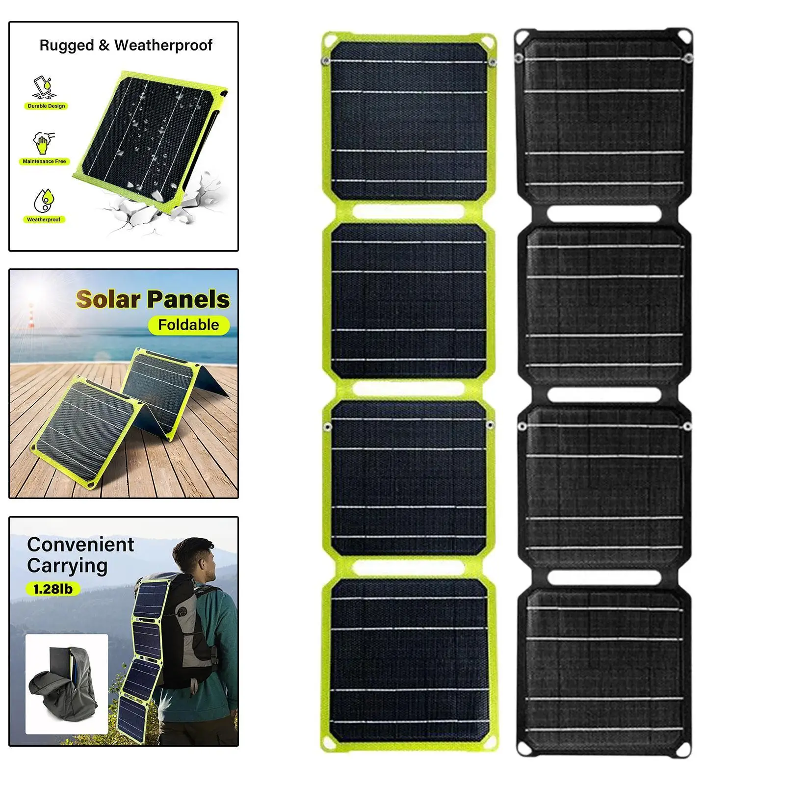 Folding Solar Panel Lightweight Waterproof Solar Generator USB Charging 40W for Travel Emergency Charging Outdoor Fishing Hiking