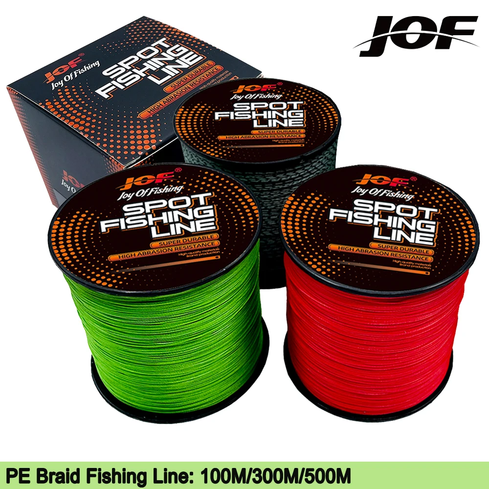 

JOF 8 Strands PE Braided Fishing Line 100/300/500M Multifilament Smooth Japan Import Fabric PE Line Carp Fishing Wire 0.8-8.0#