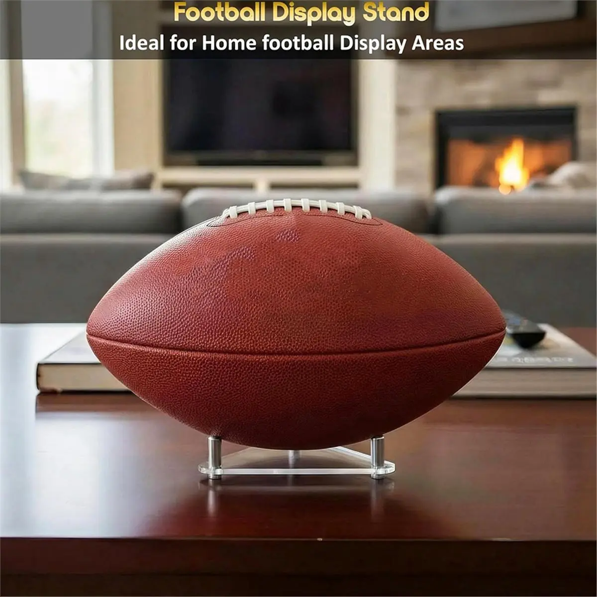 Oct Sale 3-Pack Acrylic Football Stand, Basketball Stand with Stainless Steel Rods, Soccer Ball Holder, Volleyball Holder