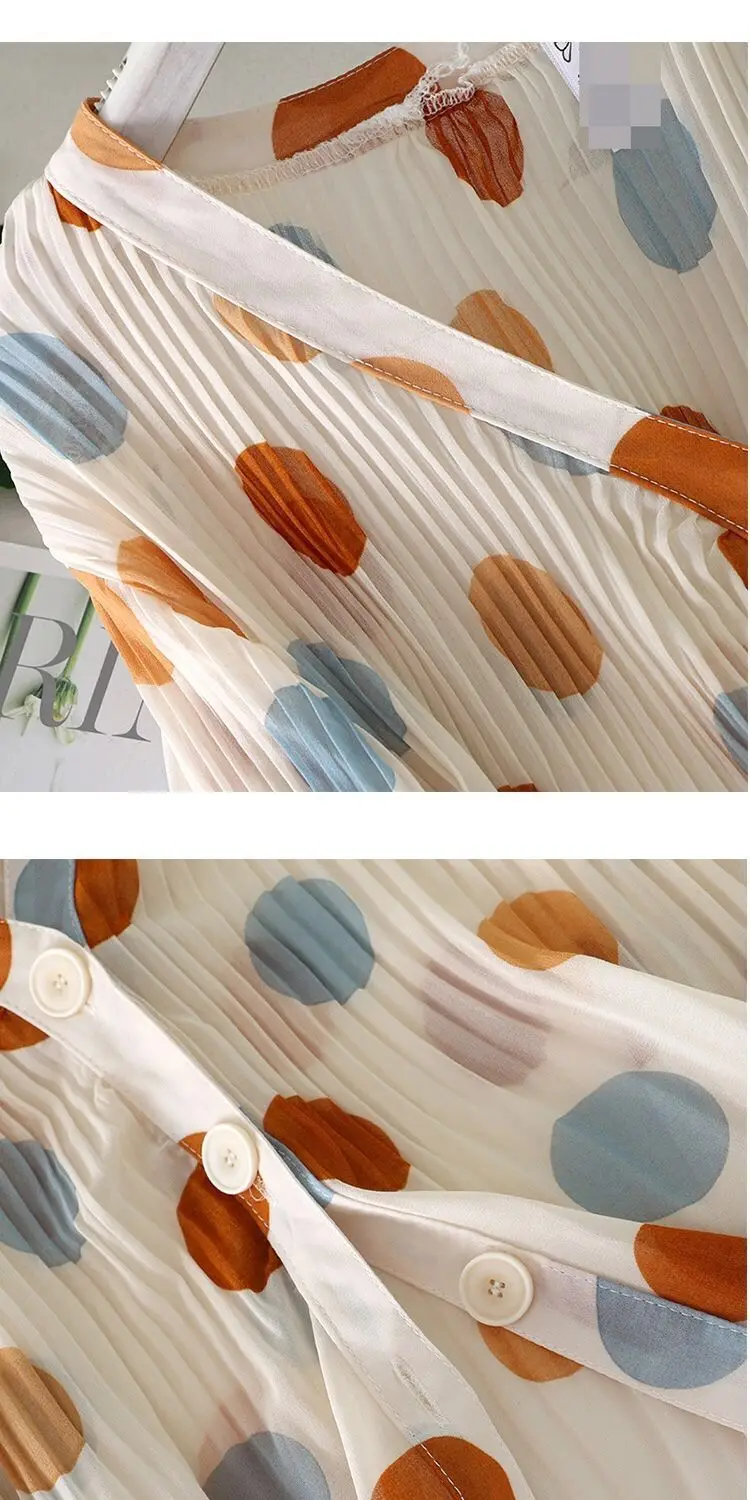 2025 модные женские повседневные модные плиссированные однобортные свободные шифоновые рубашки с v-образным вырезом и длинными рукавами-фонариками, женская одежда, топы