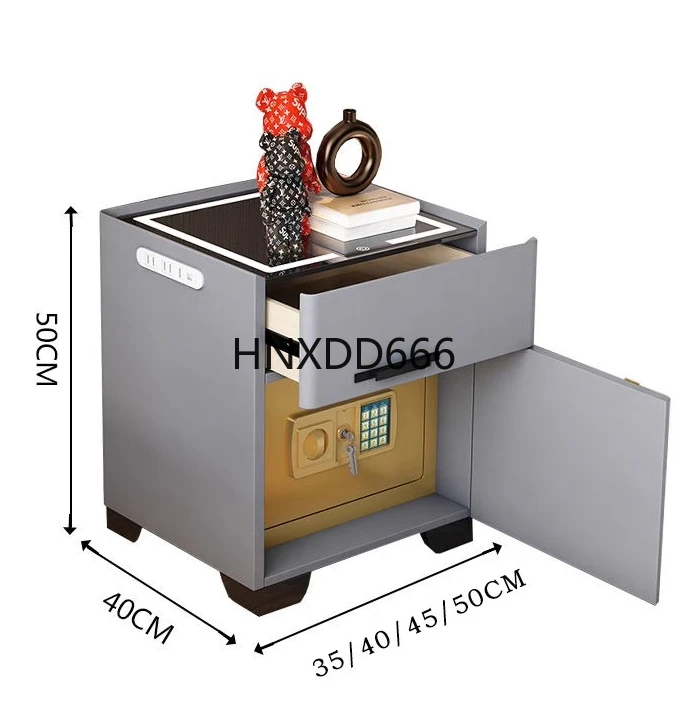 

High-end smart bedside table safe integrated