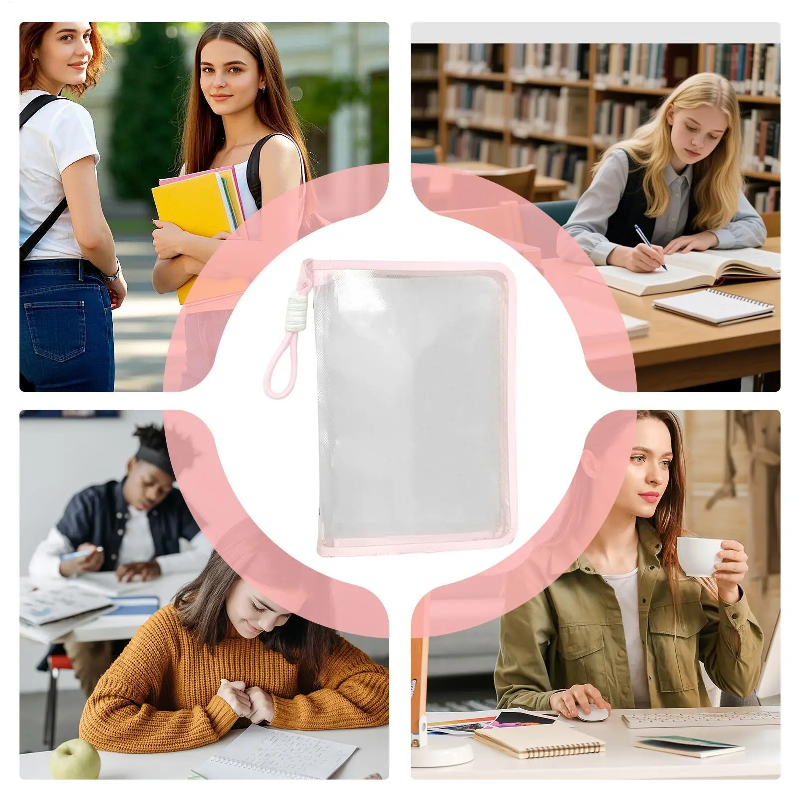 

Ручная папка для файлов формата А4 большой емкости на молнии, прозрачная сумка для хранения учебников, тестовых документов, органайзер для школьных принадлежностей