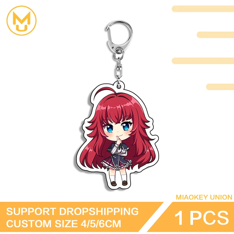Chaveiros de Anime Rias Gremory: Acessórios Fantásticos e Adoráveis Edição Q Dakimakura para Decoração de Mochilas e Coleção