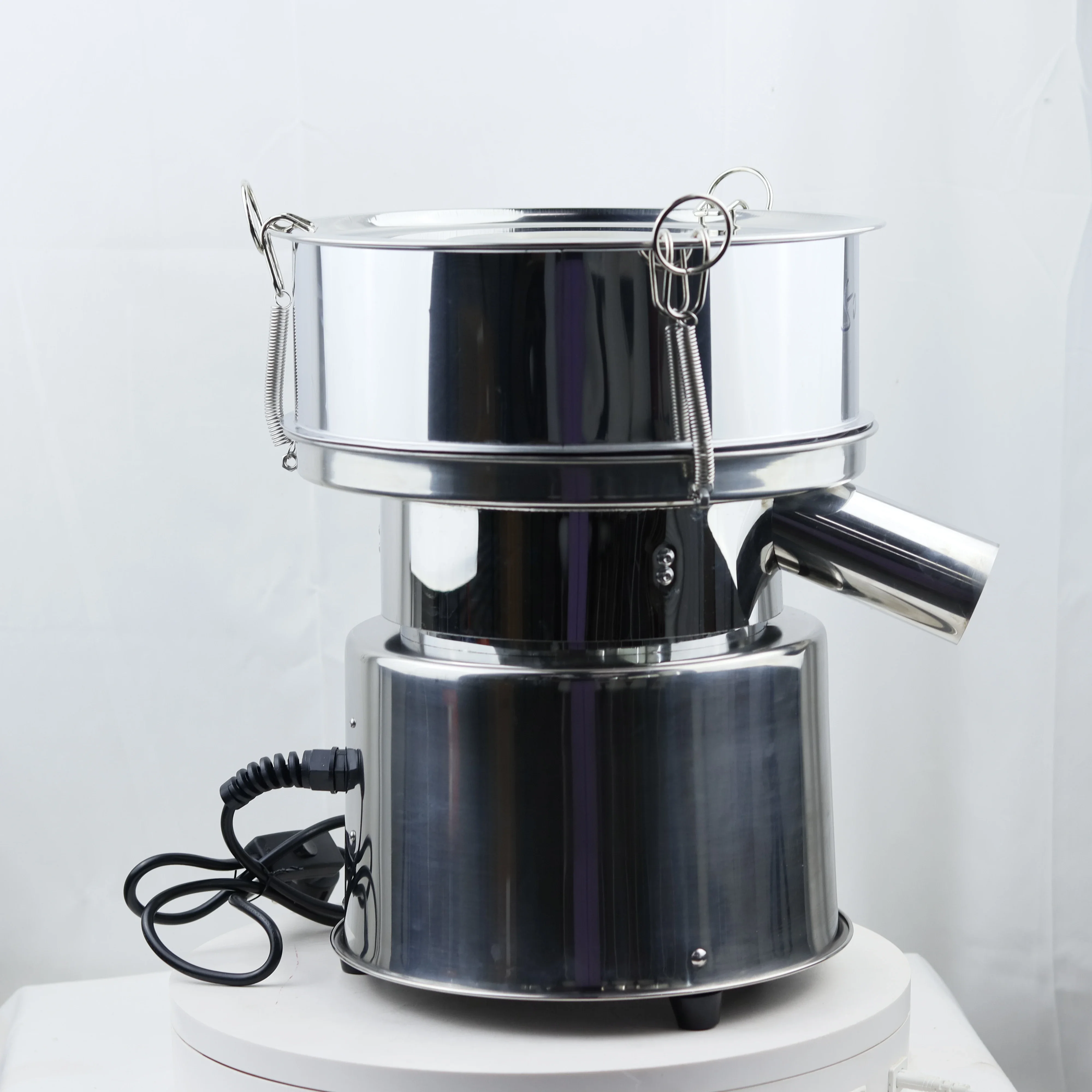 Electric Stainless Steel Screening Machine Powder Vibrating Sieving Machine Powder Vibrating Screen 20cm/30cm With 1Net &1Cover