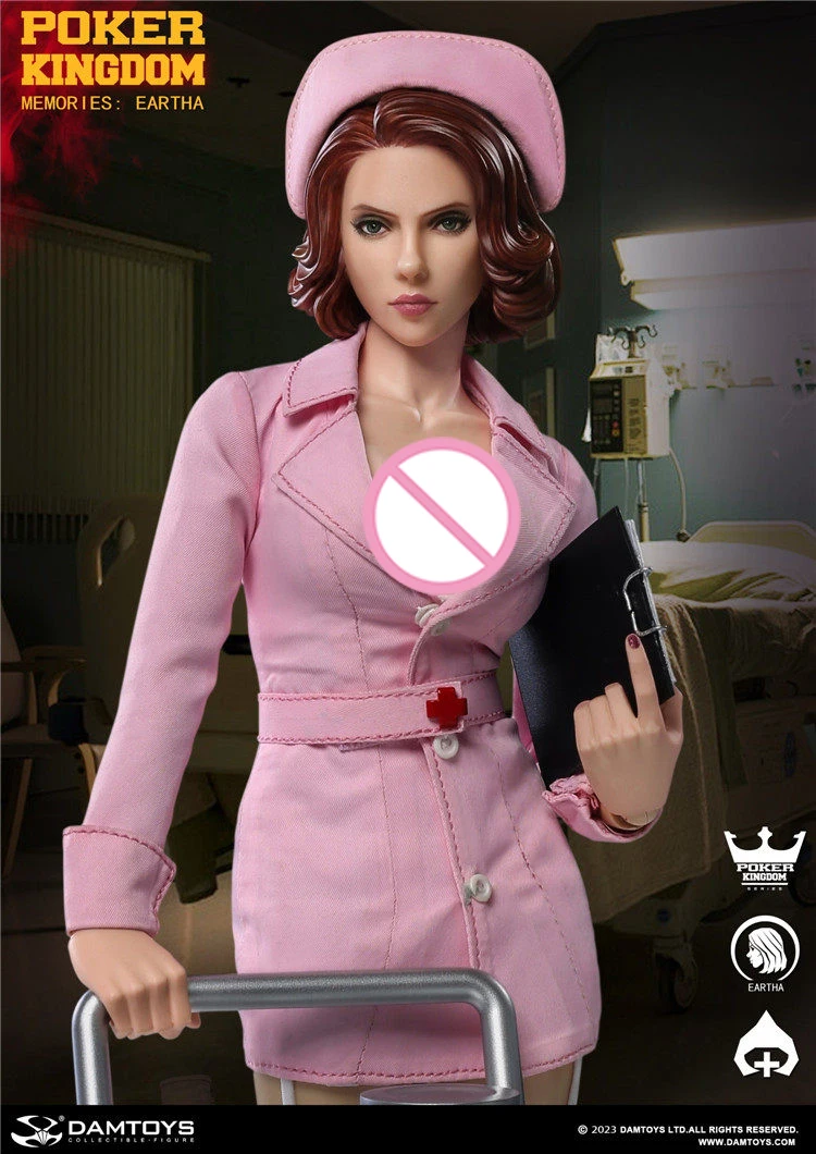 DAMTOYS GK004MXA Figurka Akcji 12-calowa w Skali 1/6, Żołnierka, Poker King, Dommemories Eartha, Wersja w Różowym Mundurku Pielęgniarki, Killer