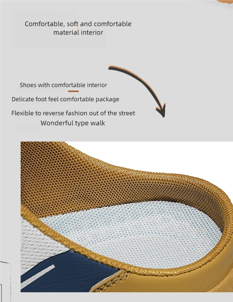 Herren Koreanische Lässige Atmungsaktive Freizeitschuhe Sommer Weichsohlige Rutschfeste Jugend-Halbslipper mit Drehbaren Schnürsenkeln Sport-Trendschuhe – Detail 7
