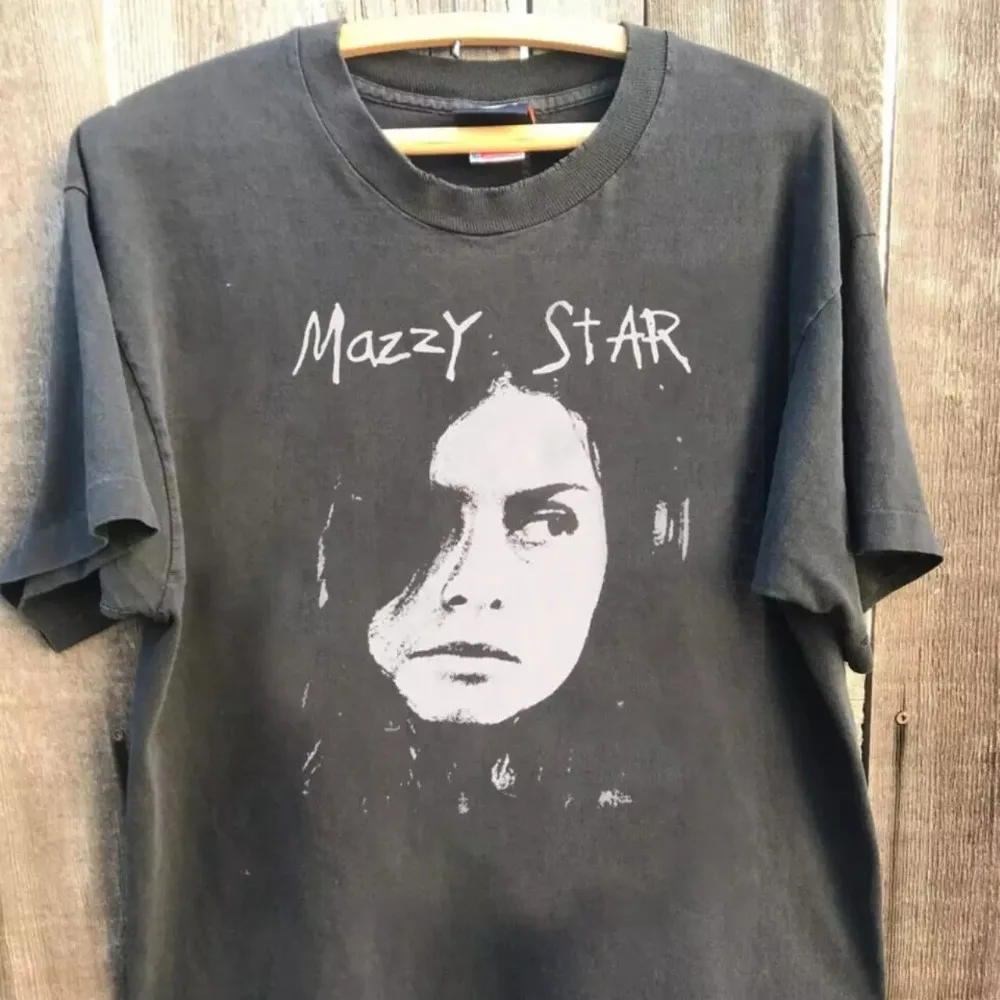 Mazzy Star Pattern T-shirt, Retro Charcoal Black Men's T-shirt Spring/Summer New Collection, Unisex Casual T-shirt