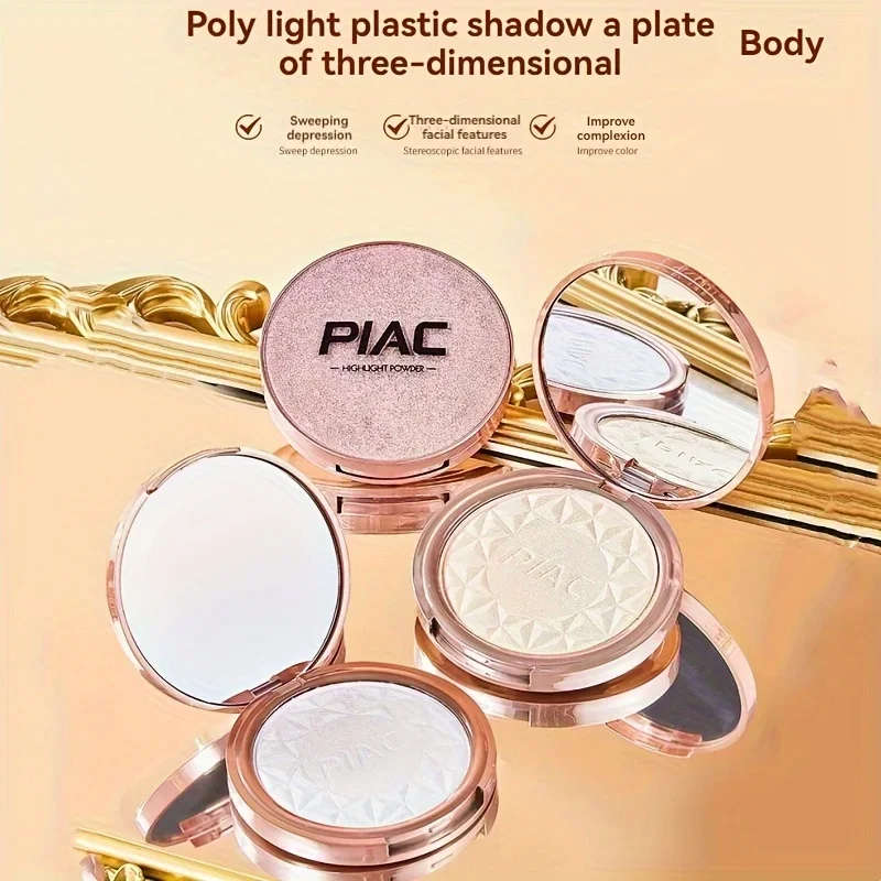 Iluminador glitter iluminador em pó perolado shimmer de longa duração à prova d'água monocromático maquiagem facial para alto conto