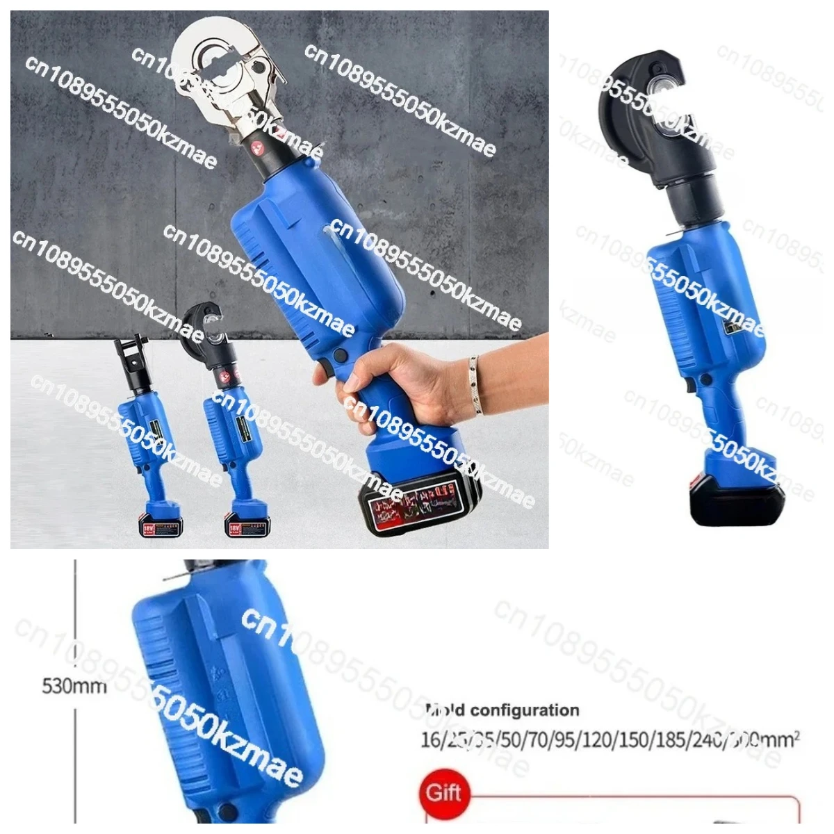 

EA-300H/300/400 Rechargeable Electric Hydraulic Pliers | 18V/4.0Ah Lithium Battery for Copper Aluminum Terminal Crimping