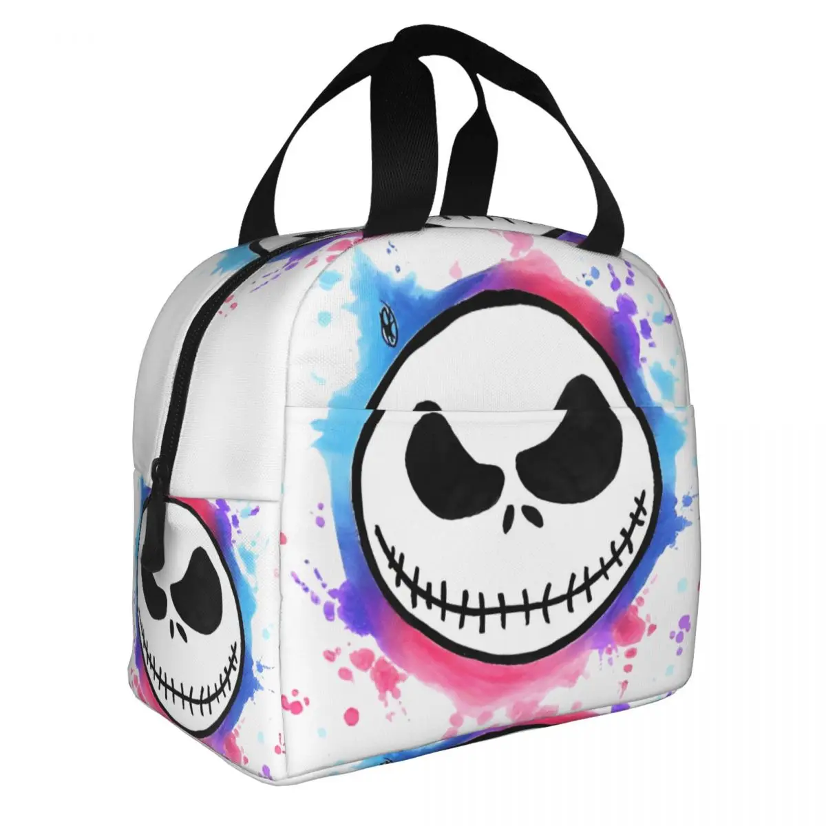 Halloween Jack Face Skull Insulated Lunch Bags borsa termica Lunch Container Tote Lunch Box ad alta capacità Girl Boy Beach Outdoor