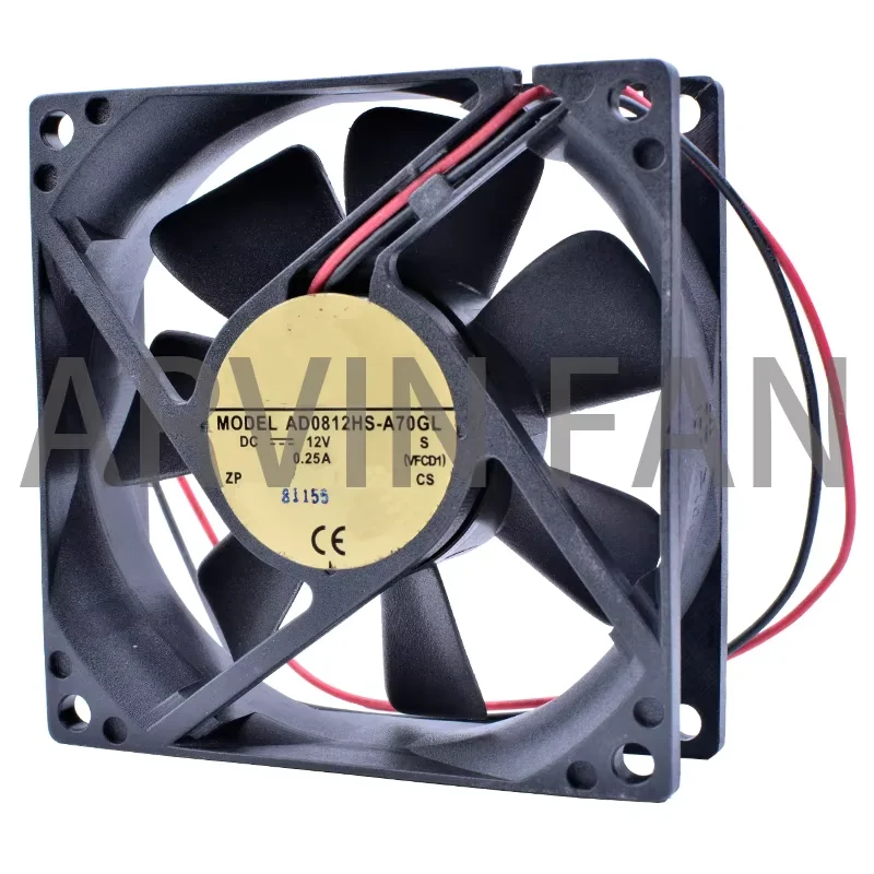 COOLING REVOLUTION AD0812HS-A70GL 8 ซม.80 มม.8025 12V 0.25A ยี่ห้อใหม่ 2 สาย Air Volume CHASSIS Cooling