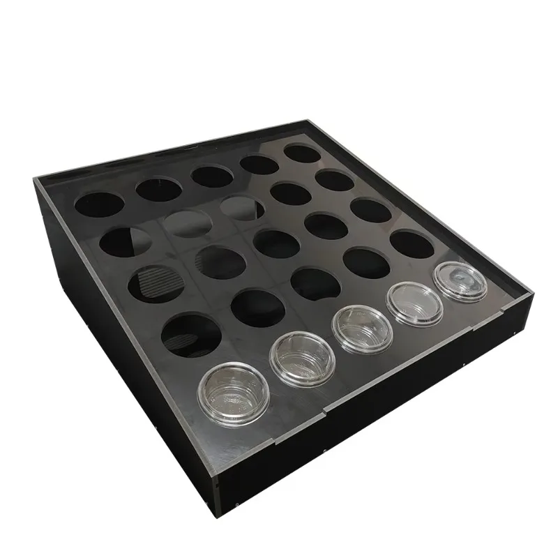 Wholesale PVC 25 Vented Cups Feeding Stand Solid Pattern Box Packaging for Reptile Display Cage