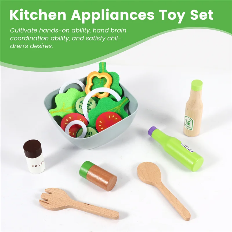 AS96-어린이 주방 DIY 요리 놀이 시뮬레이션 나무 주방 음식 세트