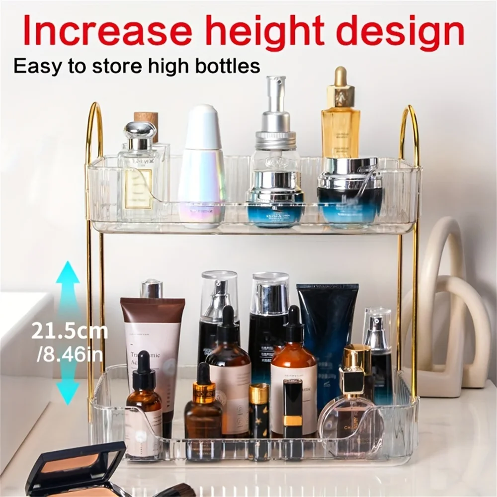 Cosmetic Storage Rack Bathroom Countertop Organizer Makeup Organizer Countertop Perfume Tray Skincare Storage Cosmetic Organizer