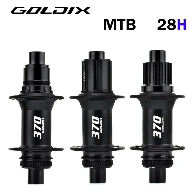 GOLDIX M370 36T Ratchet Bicycle Hubs 28 Hole J-Bend Spoke Center Lock Disc Brake Mountain Bike Hub HG/XD/MS 4pcs Seal Bearing