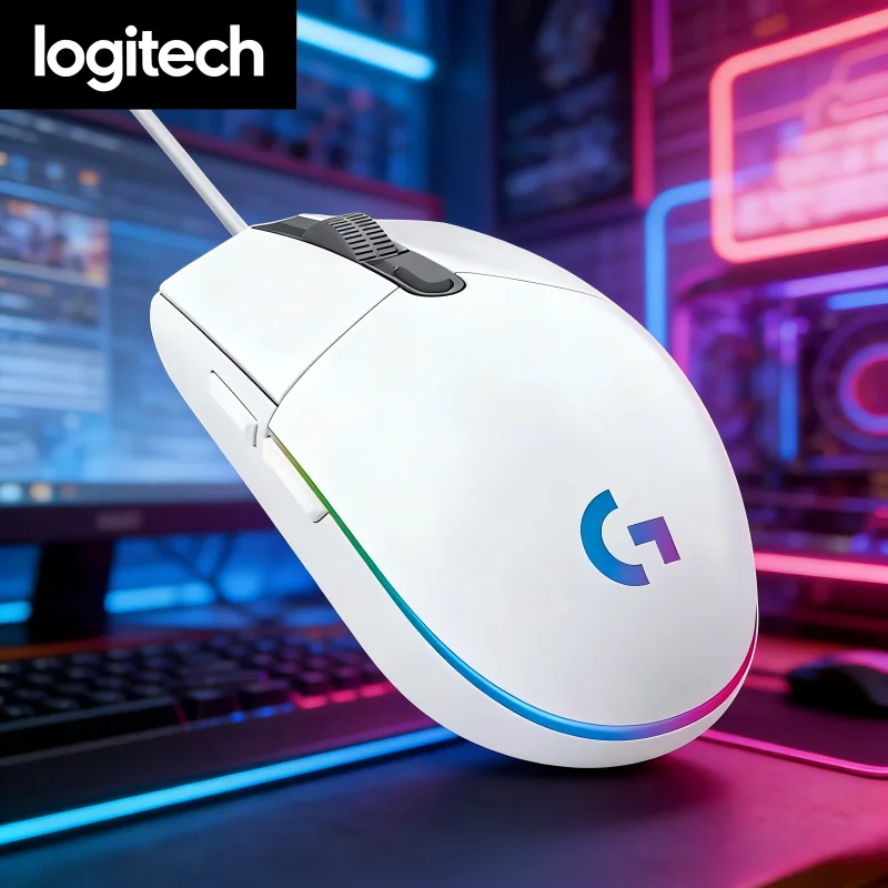 

LogitechG203/G102 A thoughtful dual-mode wired silent mouse customized for student e-sports office, with lightweight body design