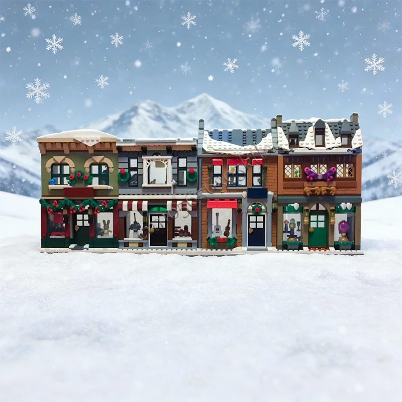 430 PCS House Street Main Street Magic Candy Shop 76388 MOC Customize Modular Building Block Technology DIY Toy Christmas Gift