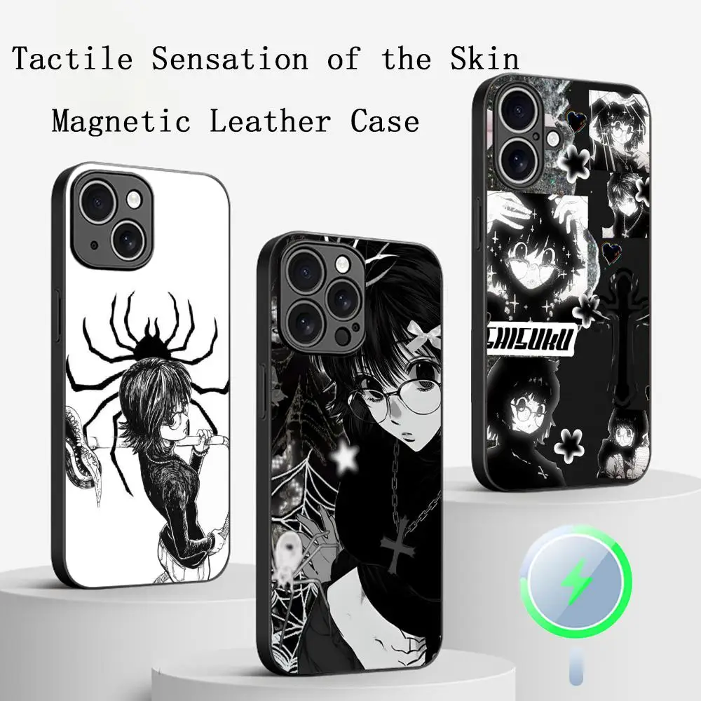 Чехол для телефона Shizuku hxh с крутым рисунком девушки в стиле аниме для iPhone 16, 15, 14, 13, 12, 11 Plus Pro Max, роскошный роскошный чехол Magsafe из овчины