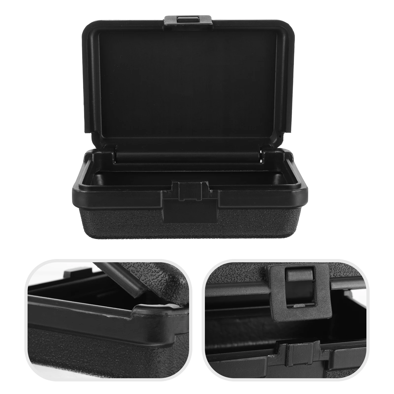 Portable Mini Toolbox Small Plastic Case Heavy Duty Tools Storage Container Suitcase Black Waterproof Hard Carrying Case Outdoor