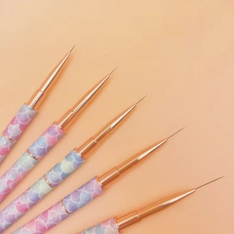 Rainbow Gradient Nail Art Brush Gradient Nail Brush Line Painting Brushes Nails Crystal Acrylic Liner Drawing