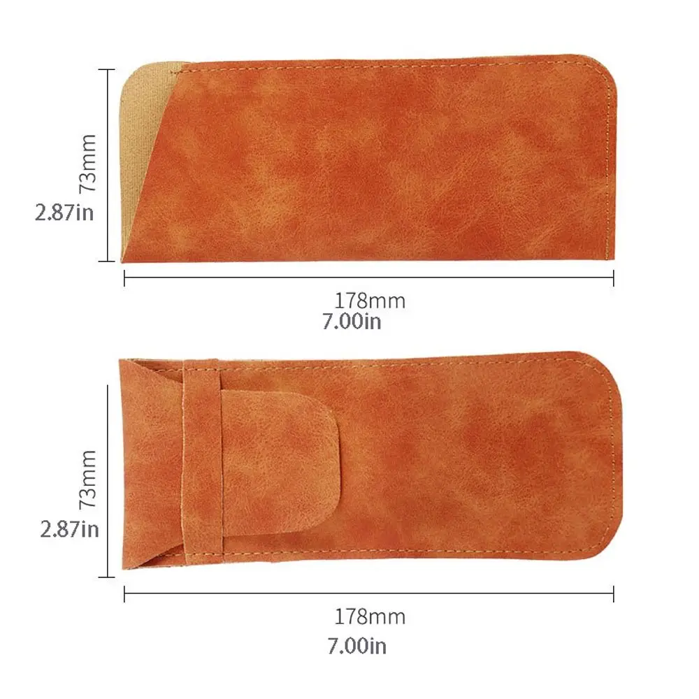 Small Rectangle PU Leather Glasses Bag Velvet Lining Covered Sunglasses Bag Portable Solid Color Eyeglasses Holder Outdoor