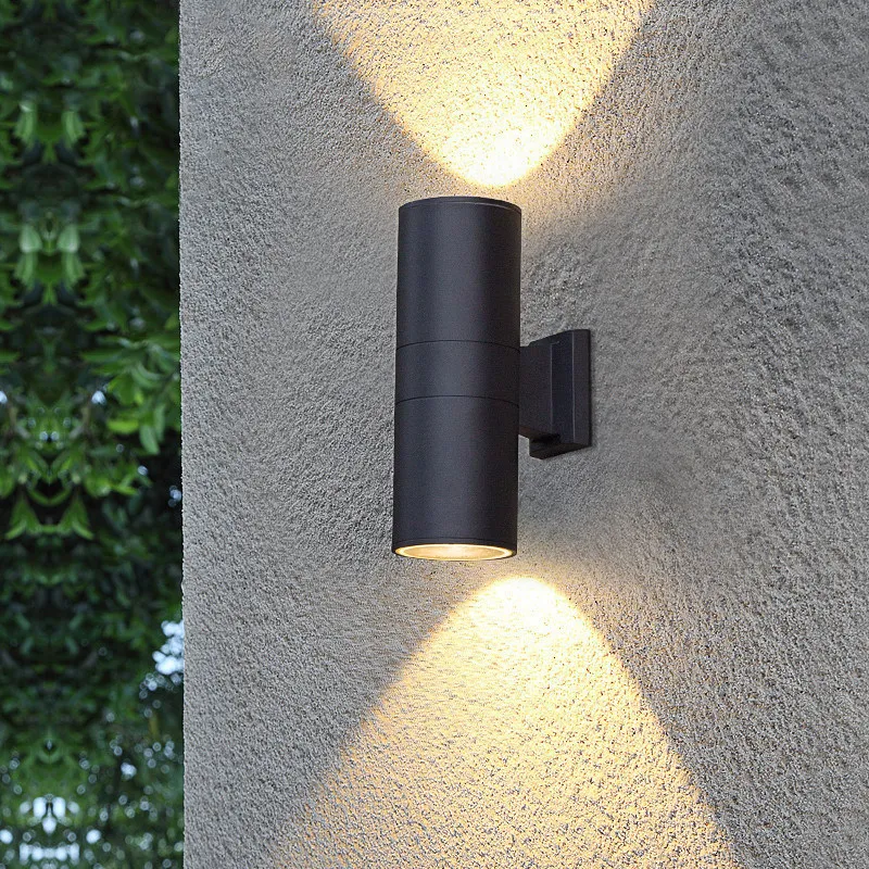 Top and Bottom Lighting Waterproof Outdoor Wall Light IP65 Waterproof 10-30W AC85-265V Suitable for Porch, Garden, Home Lighting