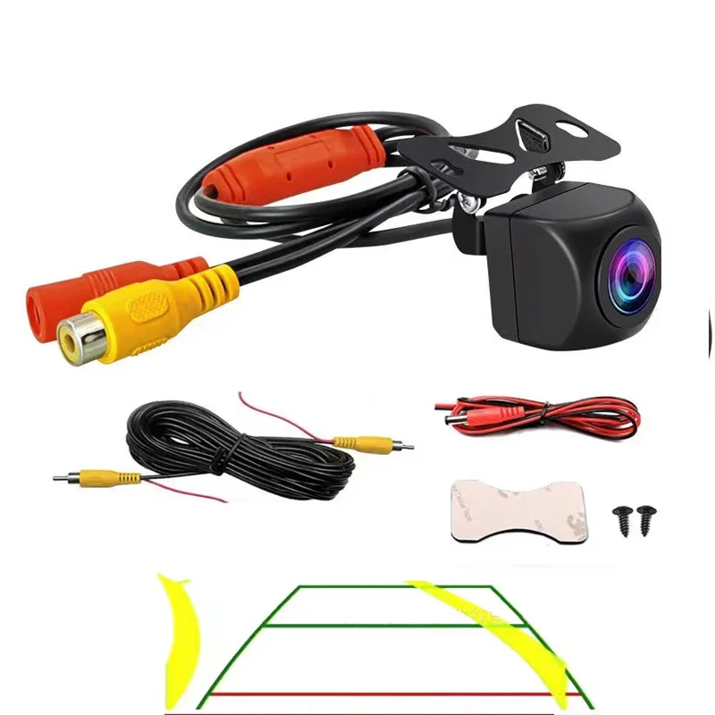 Car camera HD AHD night vision color reversing track 170-angle reversing video waterproof car camera