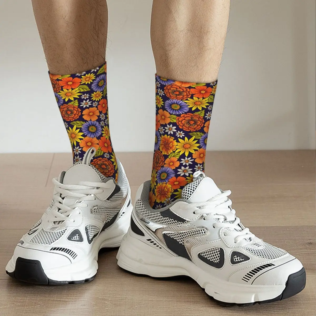 Colour Full Of Vitality Spring Wild Flowers Socks Harajuku High Quality Stockings All Season Long Socks for Valentine's Day Gift