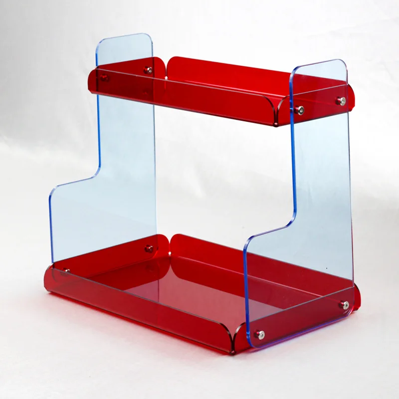 Acrylic transparent 2-layer ladder seasoning rack household kitchen storage rack