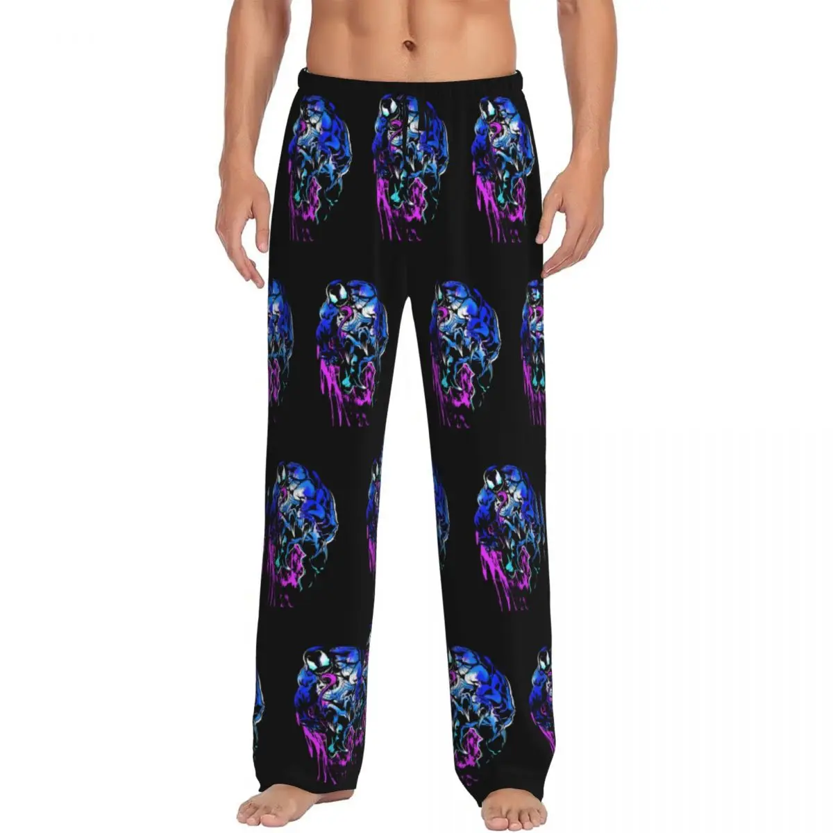 

Custom Print Men's Venom Pajama Pants Superhero Comics Sleepwear Sleep Lounge Bottoms with Pockets