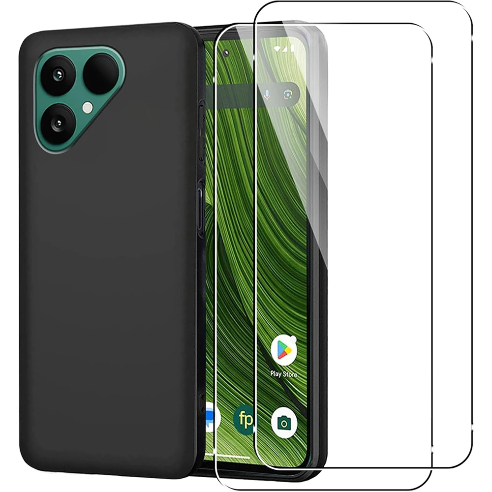 

3-in-1 Glass+Silicone Cover for Fairphone 6 Silicone Shell for Fairphone 6 Tempered Glass Screen Protector