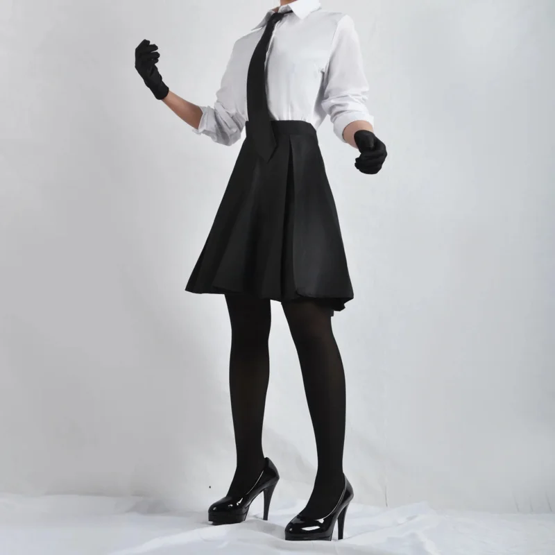 Akiko Yosano-Disfraz de Bungo Stray Dogs para mujer, uniforme Insane Sexy, camisa, falda, corbata, peluca, guante, medias, Comiket