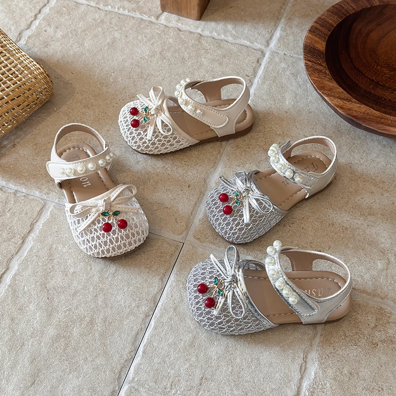 

Girls Bowknot Sandals New Summer Chic Princess Causal Kids Flat Shoes Outdoor Breathable Non-slip Children Sandals Wedding Party