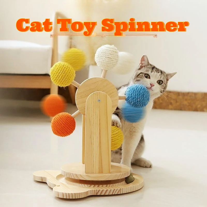 

Cat Spinner Toy Sisal Scratching Pad Durable Shed Free Self Play Interactive Pet Toy Playful Cat Self-comforting Relieve Boredom