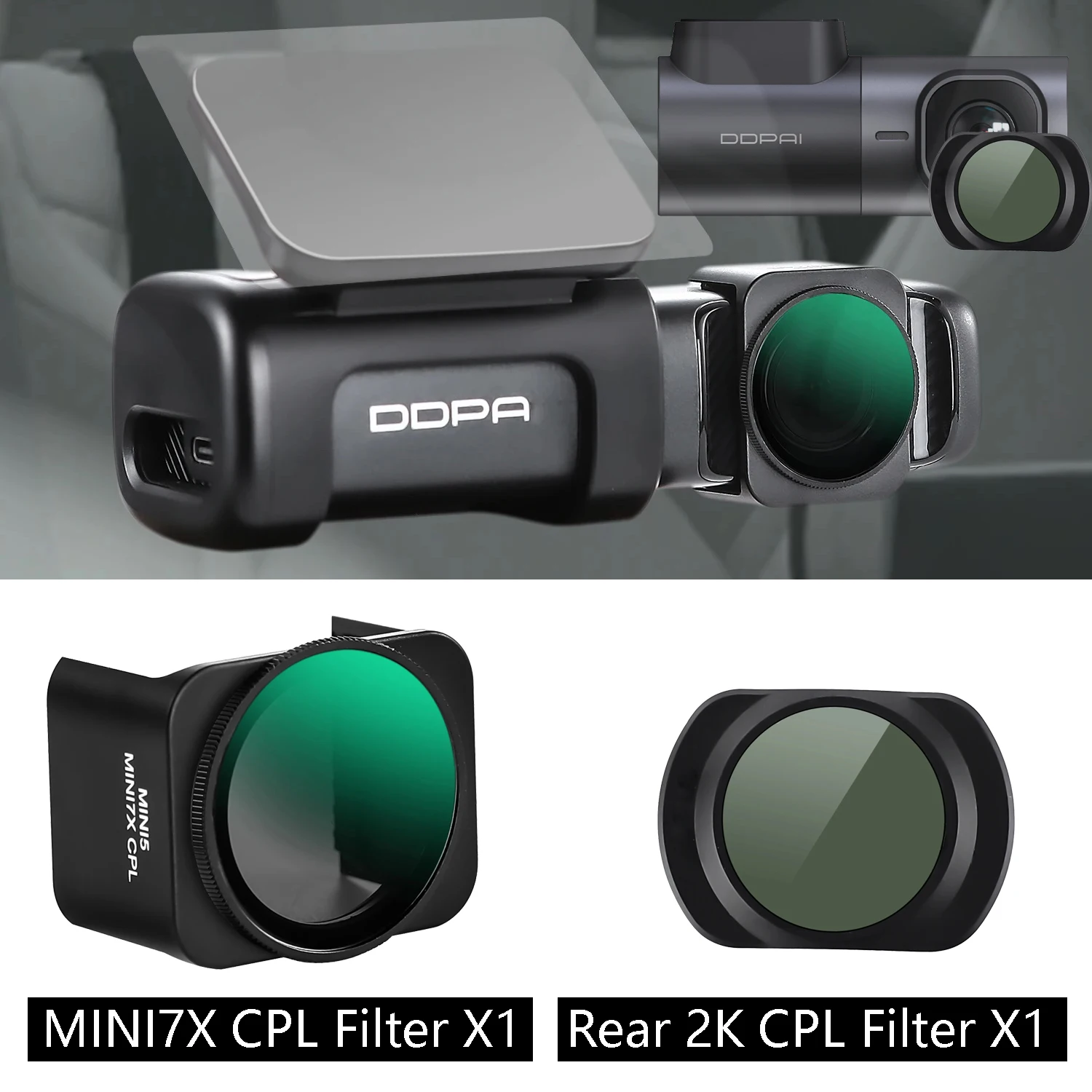 for DDPAI Dash Cam MINI7X 4k CPL Filter HD Lens Dust Protection Anti Glare CPL Filter and for DDPAI Rear 2K CPL Filter