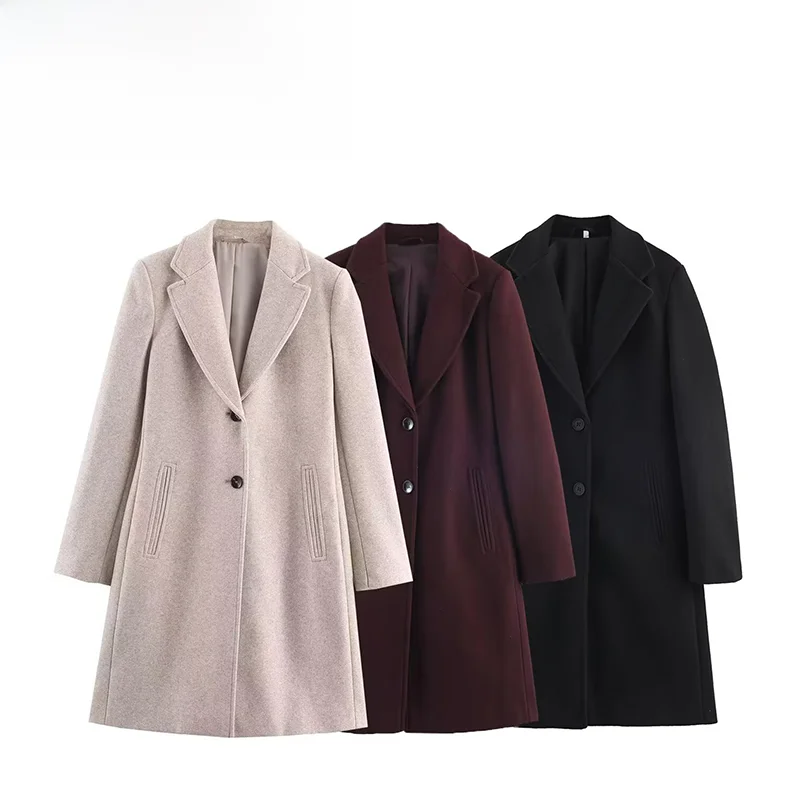 

Faionable Soft Oulder Pad Пальто ZR Осень Новое поступление Женская верхняя одежда Street Sle Long Sve Полиэфирное волокно