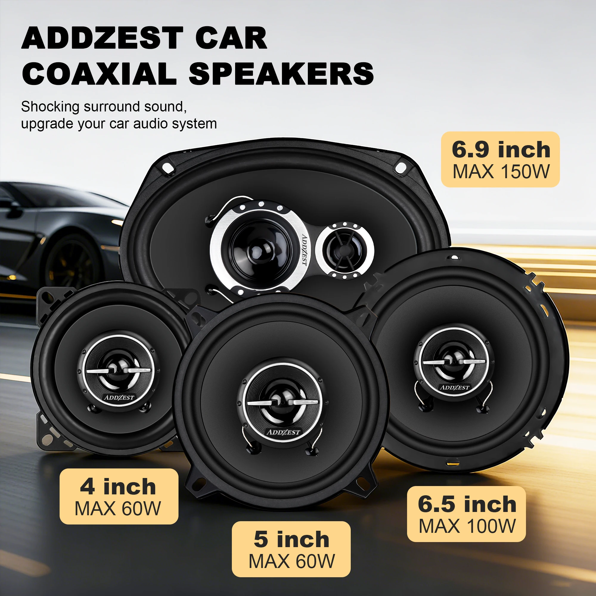 

2 шт. 6*9/6/5/4 дюйма автомобильные аудиоколонки, пиковая мощность 60-150 Вт, сменные автомобильные колонки, 4 Ом, динамик PEI, гибридный объемный звук